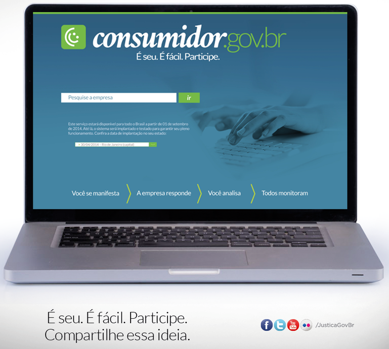 Tela da plataforma “Consumidor.gov.br”